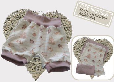 DIY sewing kit fabric cuttings jersey beach kids, cuffs sewing kit